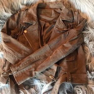 Suede Fringe Blank NYC moto jacket